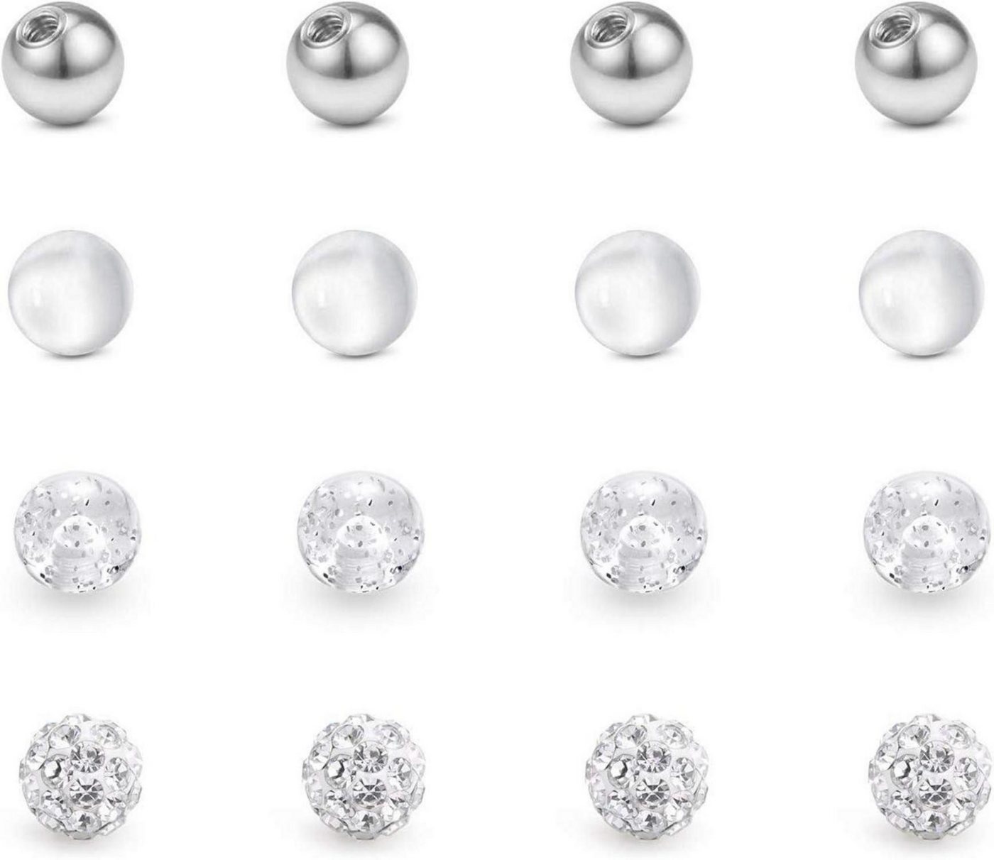 LuxusKollektion Piercing-Set Piercing Kugeln Set 16G 1.2mm Edelstahl Acryl Plastik 16stk LuxusKollektion Piercing-Set Piercing Kugeln Set 16G 1.2mm Edelstahl Acryl Plastik 16stk von Briana Williams