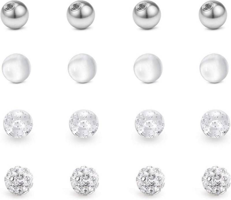 LuxusKollektion Piercing-Set Piercing Kugeln Set 16G 1.2mm Edelstahl Acryl Plastik 16stk von Briana Williams