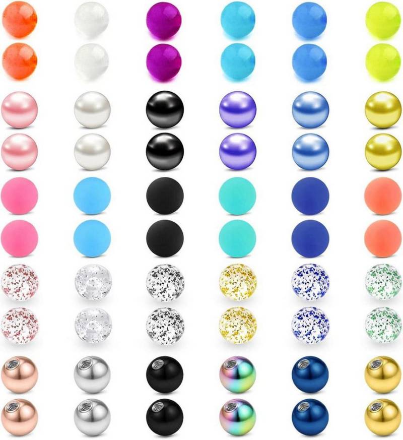 Briana Williams Piercing-Set Piercing Kugeln Set 16G 1.2mm Ersatzkugel Schraubkugel Acryl Edelstahl von Briana Williams