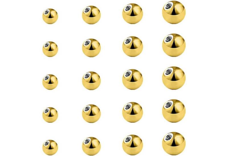 Gojewen Piercing-Set Piercing Kugeln Silber 3/4/5/6mm Schraubkugel 20stk für Nase Lippe von Gojewen