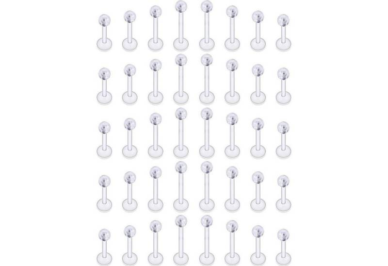 LuxusKollektion Piercing-Set Piercing Labret Stecker Ring Retainer Bioflex 16G 40stk 6 8 10 12mm von LuxusKollektion