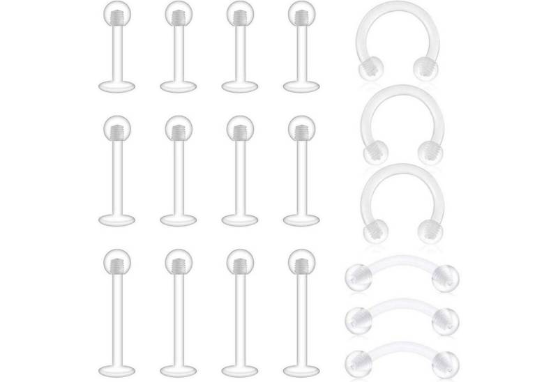 LuxusKollektion Piercing-Set Piercing Lippenpiercing Labret 16G Bioflex Helix Tragus 18stk von LuxusKollektion