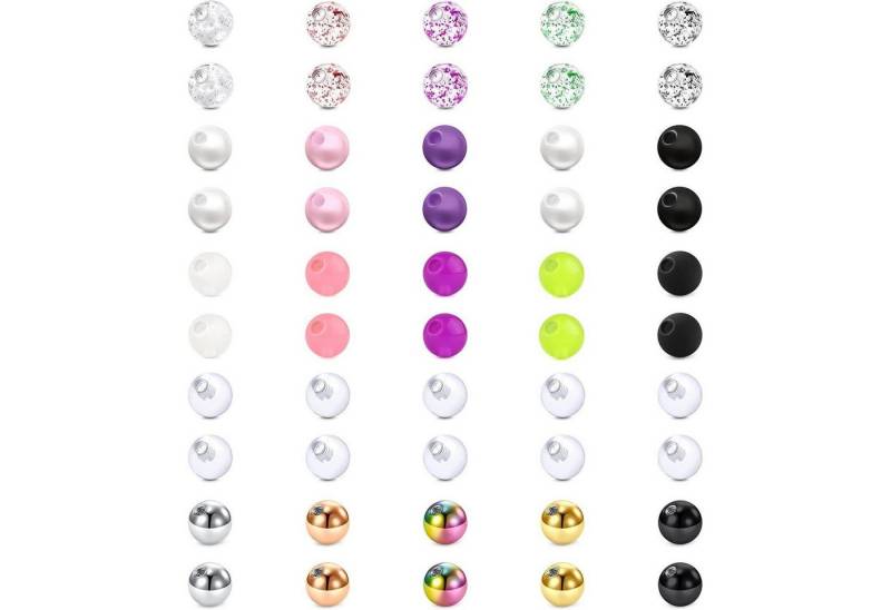 LuxusKollektion Piercing-Set Piercing Schraubkugel Set 3mm Glitzer Edelstahl 16G Stil 4 von LuxusKollektion