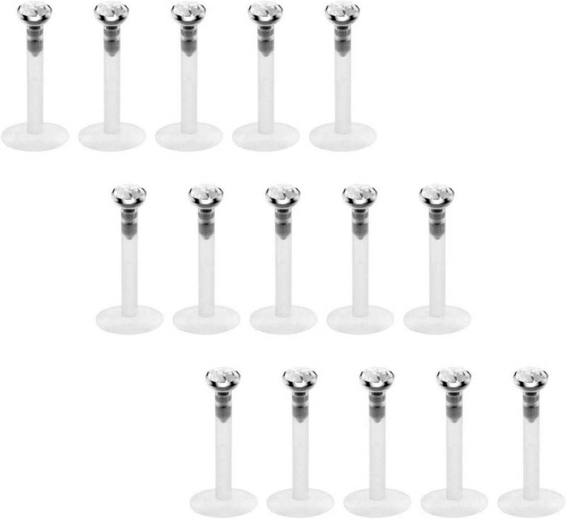 Crdifu Piercing-Set Plastik Lippenpiercing Labret Set Flexibel Kunststoff 16G 316L von Crdifu
