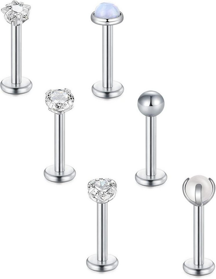 Briana Williams Piercing-Set Tragus Piercing Lippenpiercing Stecker Chirurgenstahl Silber 16G Briana Williams Piercing-Set Tragus Piercing Lippenpiercing Stecker Chirurgenstahl Silber 16G von Briana Williams