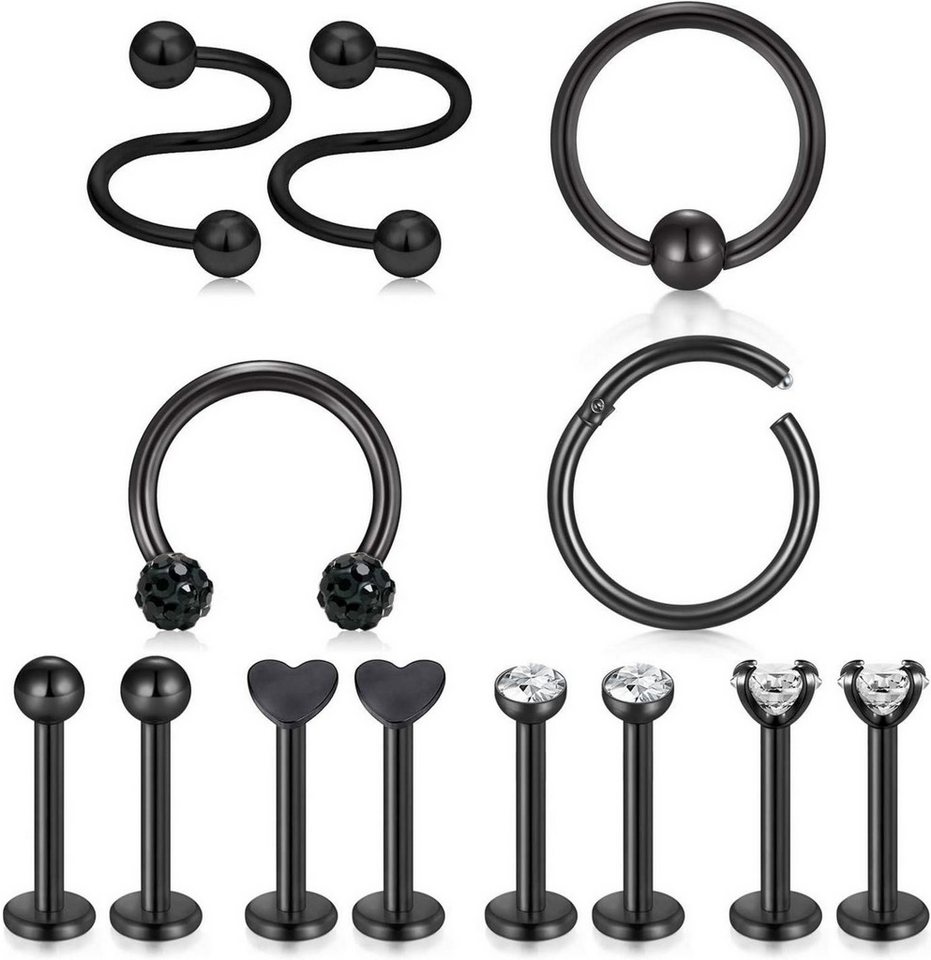 Mayhoop Piercing-Set Tragus Piercing Set 16G Chirurgenstahl CZ Opal 8er Ohr Piercing Mayhoop Piercing-Set Tragus Piercing Set 16G Chirurgenstahl CZ Opal 8er Ohr Piercing von Mayhoop