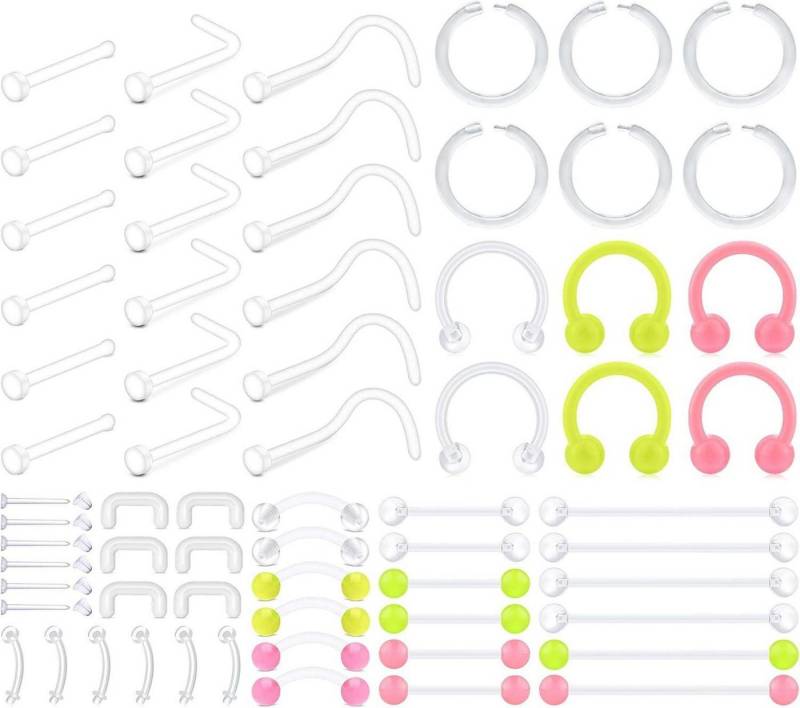 D.Bella Piercing-Set Transparente Mix-Stil Piercing Halter Set aus flexiblem von D.Bella