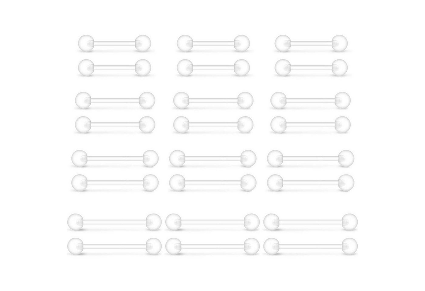 LuxusKollektion Piercing-Set Zungenpiercing Bioflex Barbell Banane Acryl 14G 12 14 16 19mm von LuxusKollektion