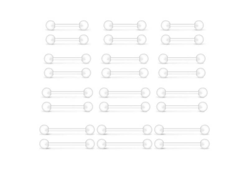LuxusKollektion Piercing-Set Zungenpiercing Bioflex Barbell Banane Acryl 14G 12 14 16 19mm von LuxusKollektion