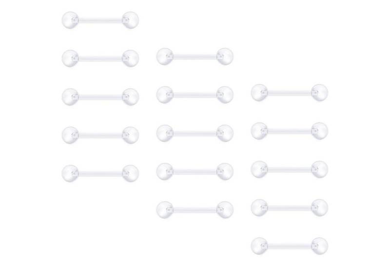 LuxusKollektion Piercing-Set Zungenpiercing Set Acryl 14G 16 18mm 12mm Gerade Barbell von LuxusKollektion