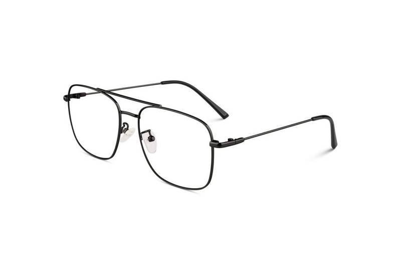 LuxusKollektion Pilotenbrille Brille Pilot Retro Metallrahmen UV400 Damen Herren 2 Schwarz von LuxusKollektion