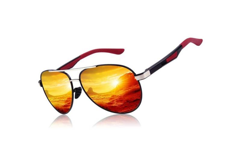 LuxusKollektion Pilotenbrille CGID Sonnenbrille Herren Pilotenbrille Polarisiert Al-Mg UV400 Schutz von LuxusKollektion