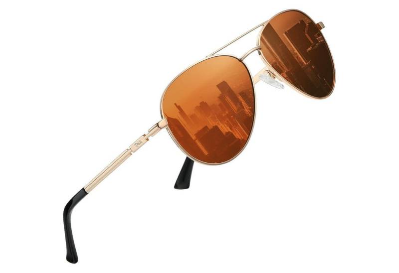 LuxusKollektion Pilotenbrille Polarisierte Sonnenbrille Herren Fliegerbrille UV400 Kategorie 3 3025K von LuxusKollektion