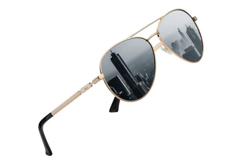 LuxusKollektion Pilotenbrille Polarisierte Sonnenbrille Herren Fliegerbrille UV400 Kategorie 3 3025K von LuxusKollektion