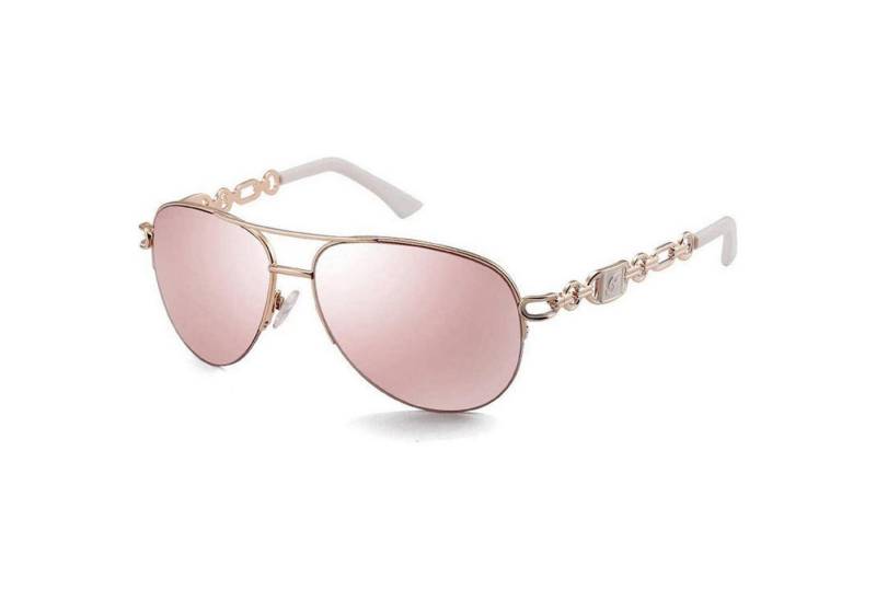LuxusKollektion Pilotenbrille Sonnenbrille Damen UV400 Gestell Gold Gläser Pink Verspiegelt von LuxusKollektion