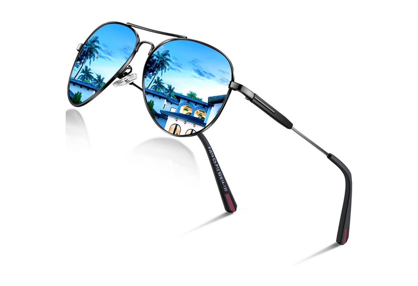LuxusKollektion Pilotenbrille Sonnenbrille Herren Damen Polarisiert Blaue Gläser Verspiegelt von LuxusKollektion