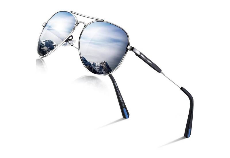 LuxusKollektion Pilotenbrille Sonnenbrille Herren Damen Polarisiert Pilotenbrille Silber Verspiegelt von LuxusKollektion