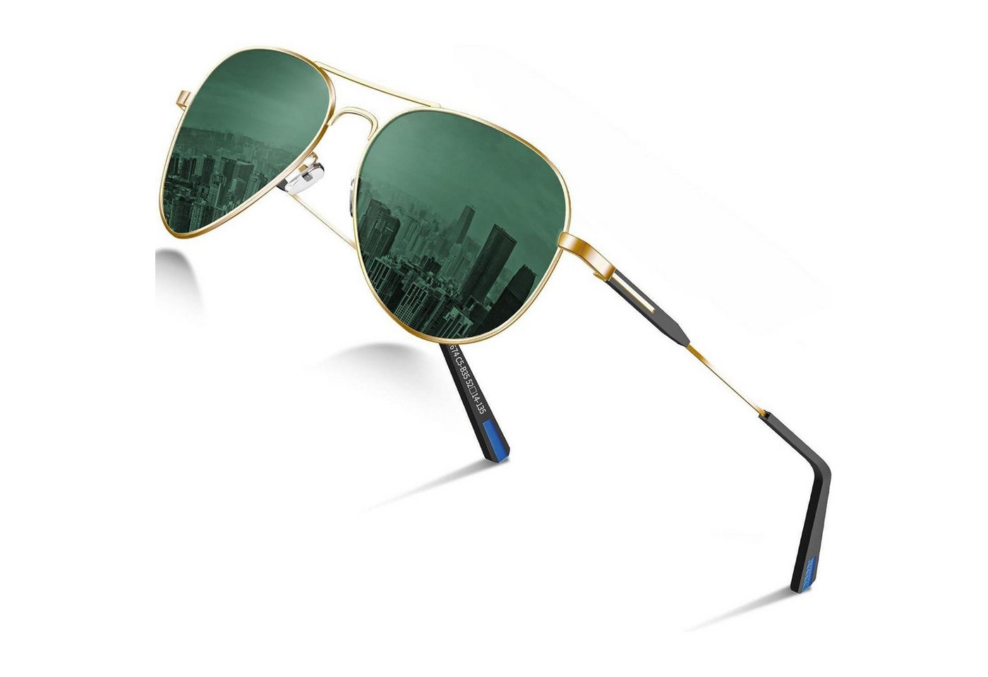 LuxusKollektion Pilotenbrille Sonnenbrille Pilotenbrille Polarisiert UV400 Herren Damen Grün von LuxusKollektion