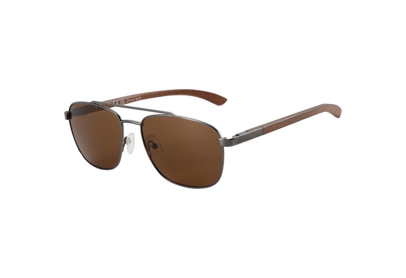LuxusKollektion Pilotenbrille Sonnenbrille Polarisiert Pilotenbrille Holz Braun Rahmen Braun Linse von LuxusKollektion