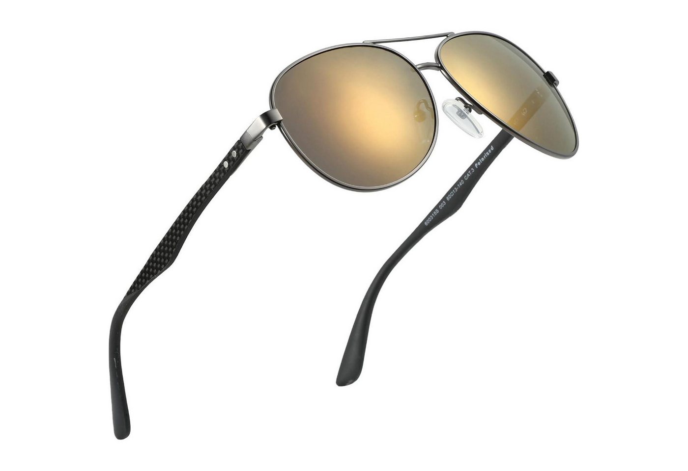 LuxusKollektion Pilotenbrille Sonnenbrille Polarisiert Retro Pilotenbrille Kohlefaser Metall UV400 von LuxusKollektion