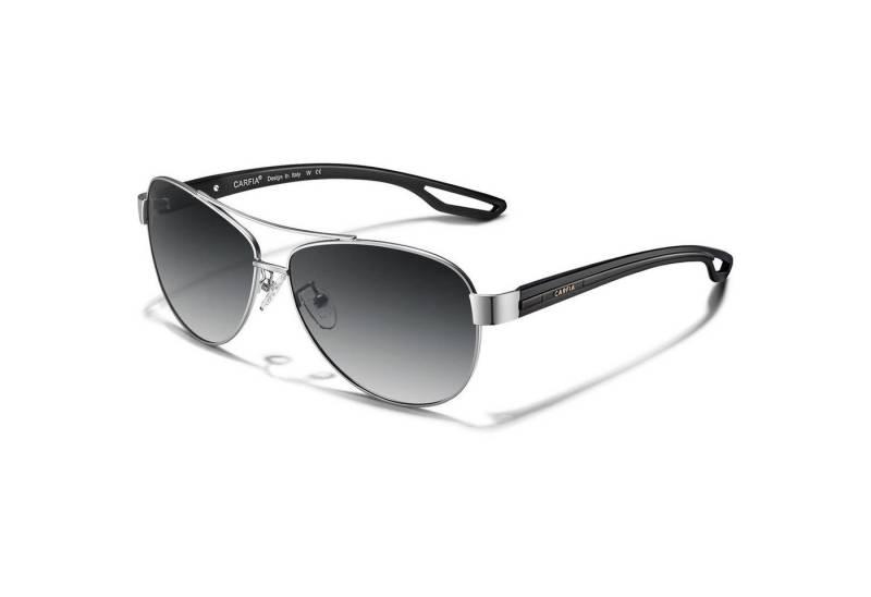 LuxusKollektion Pilotenbrille Sonnenbrille Polarisierte Damen Rahmen Silber Linsen Farbverlauf Grau von LuxusKollektion