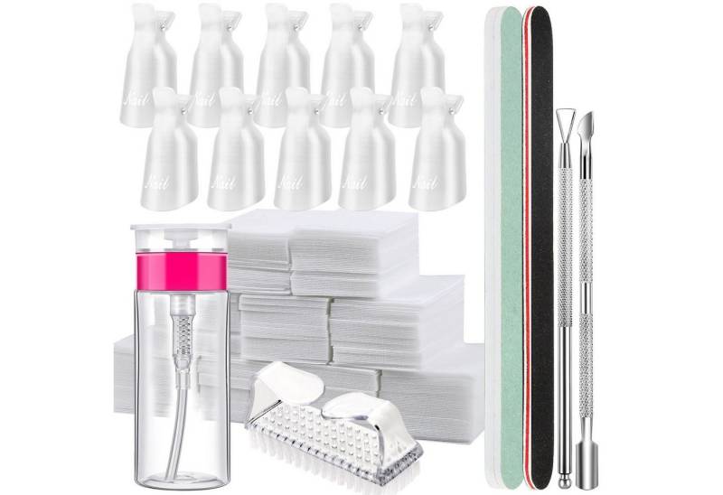 FANDAMEI Polierfeile Nagellackentferner Werkzeuge Set 500 Stk. Wattepads Gelnägel von FANDAMEI