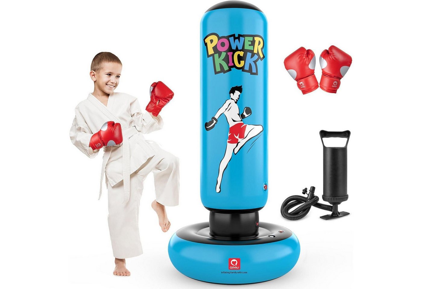 LuxusKollektion Punch-Handschuhe Größerer stabiler aufblasbarer Boxsack für Kinder 167,8 cm – Geschenke von LuxusKollektion