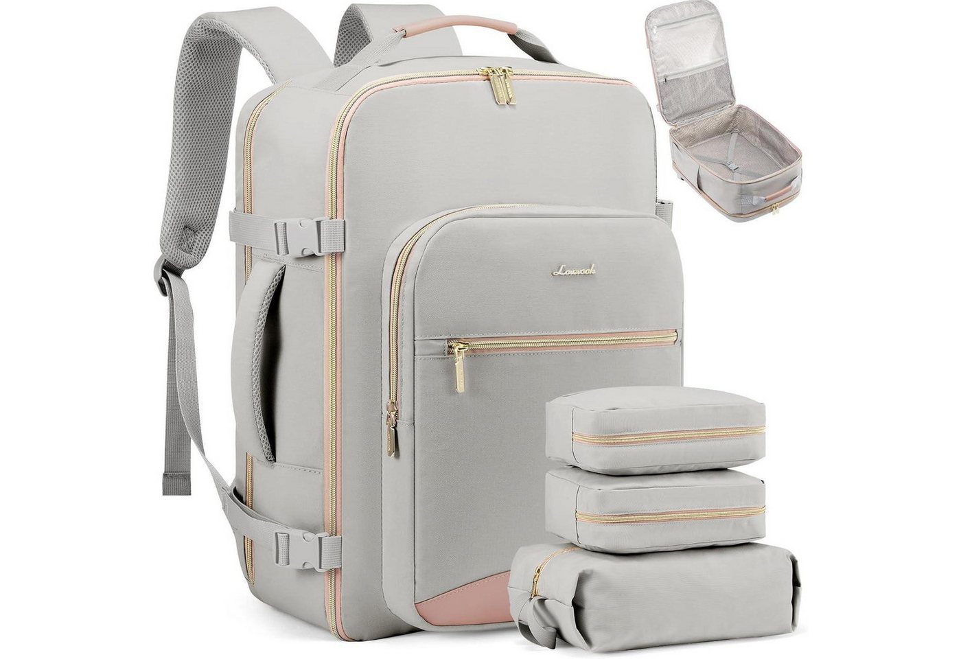 LuxusKollektion Reiserucksack Handgepäck Rucksack Flugzeug 40L Reiserucksack Damen Wasserdicht 17 von LuxusKollektion
