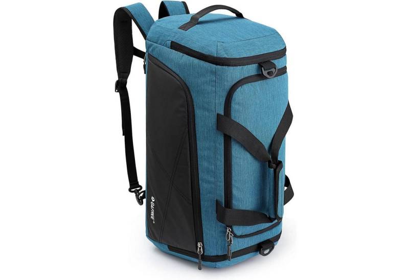 LuxusKollektion Reiserucksack Reiserucksack 45l 3 Wege Nassfach Schuhfach 60L Blau Peacock Blue von LuxusKollektion