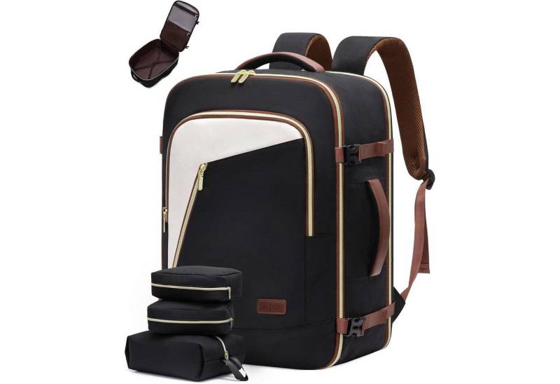 LuxusKollektion Reiserucksack Reiserucksack Damen Groß Handgepäck Flugzeug 17.3 Zoll Laptop Backpack von LuxusKollektion