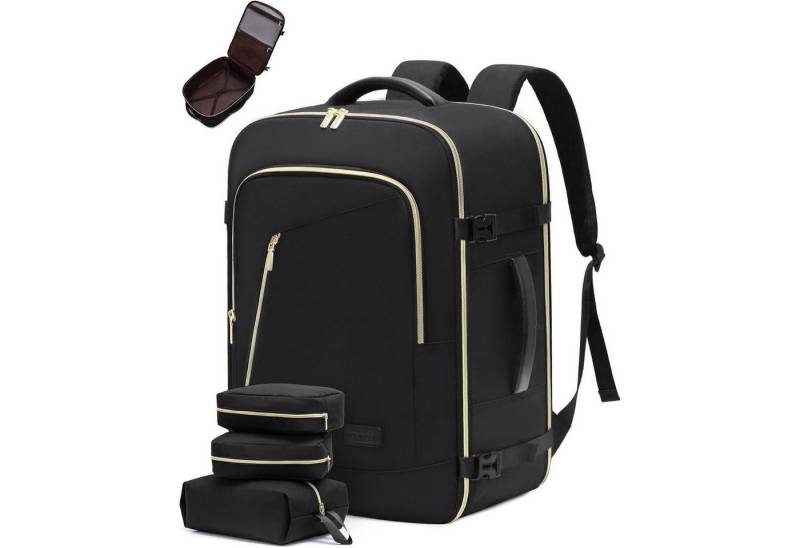 LuxusKollektion Reiserucksack Reiserucksack Handgepäck Rucksack 18 Zoll Laptop Schwarz von LuxusKollektion