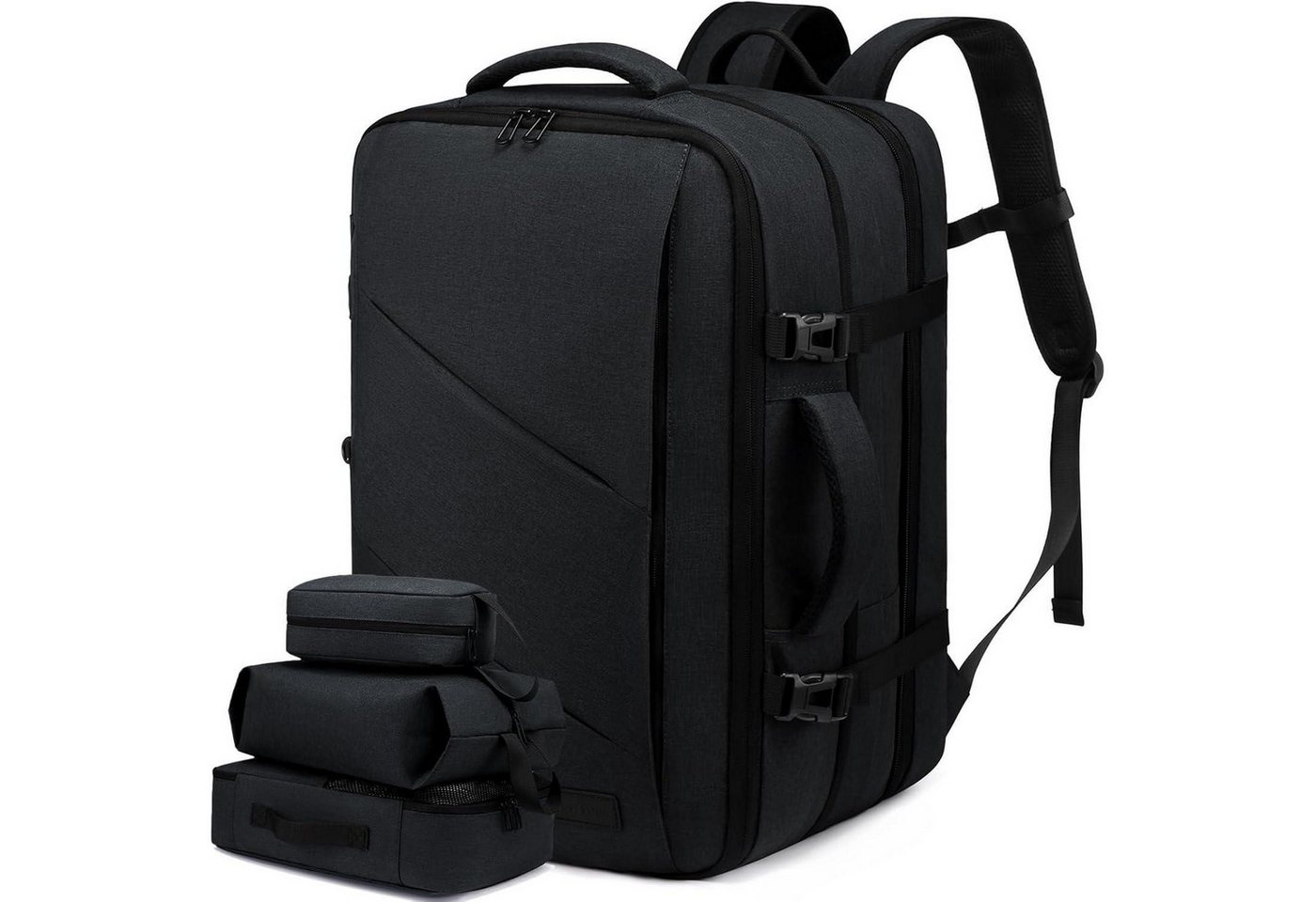 LuxusKollektion Reiserucksack Rucksack Handgepäck 30-40L Laptop 17Zoll 17,3 Zoll 1-schwarz von LuxusKollektion