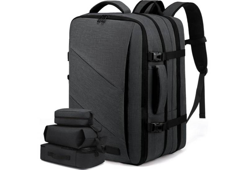 LuxusKollektion Reiserucksack Rucksack Handgepäck Flugzeug Business Laptop Herren 18 Zoll 1-grau von LuxusKollektion