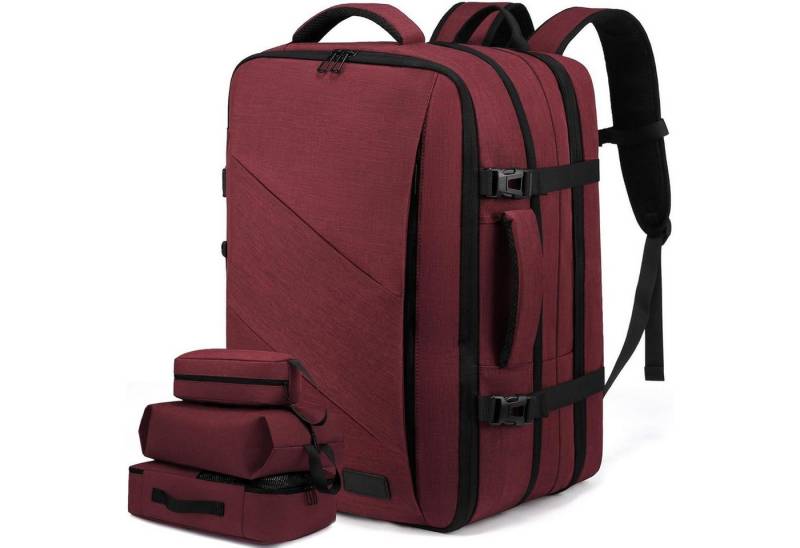 LuxusKollektion Reiserucksack Rucksack Handgepäck Flugzeug Damen Herren 15,6 Zoll Vintage Rotwein von LuxusKollektion