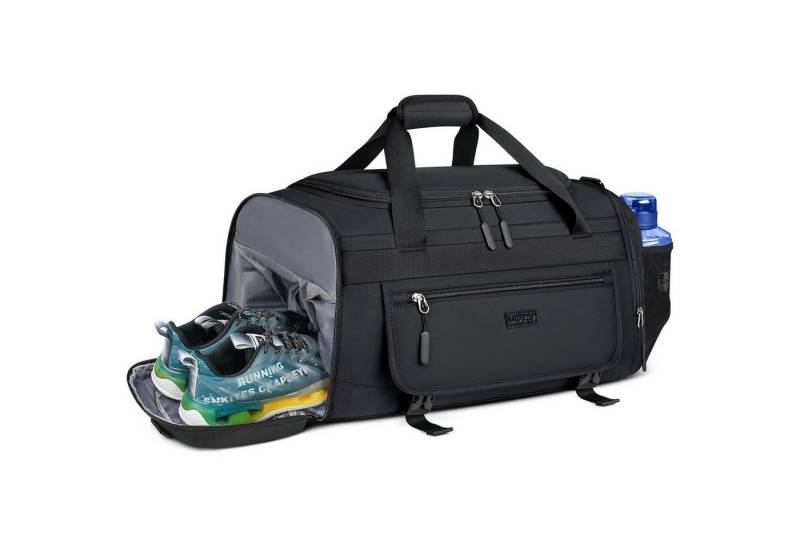 LuxusKollektion Reisetasche 55L Große Sporttasche Damen Herren mit Schuhfach Nassfach Schwarz von LuxusKollektion