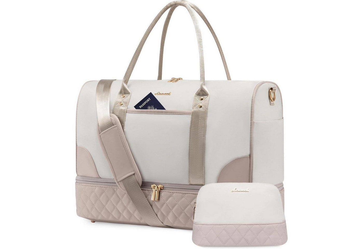 LuxusKollektion Reisetasche Damen Reisetasche Weekender Bag mit Schuhfach & Nassfach, 3-teiliges von LuxusKollektion