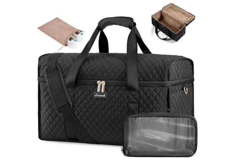 LuxusKollektion Reisetasche Große Reisetasche Damen Handgepäck Weekender Schwarz von LuxusKollektion