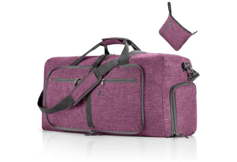 LuxusKollektion Reisetasche Reisetasche Falttasche Schuhfach Camping Reisen Fitness H Lila 85L von LuxusKollektion