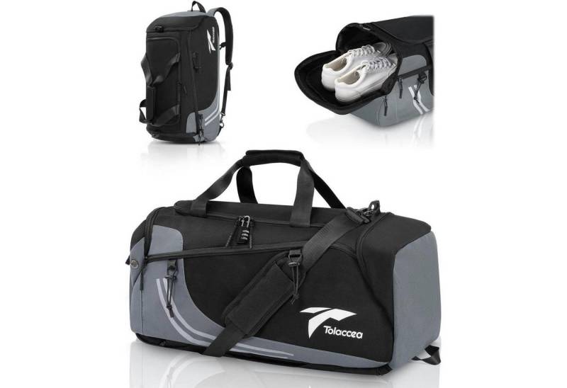 LuxusKollektion Reisetasche Sporttasche Herren 45L Rucksackfunktion Groß Reisetasche mit Schuhfach von LuxusKollektion
