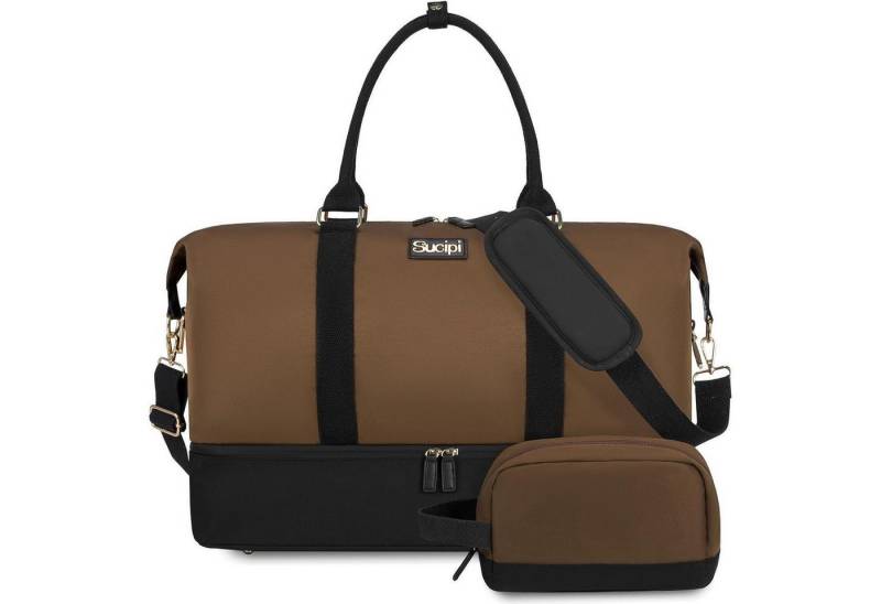 LuxusKollektion Reisetasche Sucipi Reisetasche Damen Weekender Handgepäck Tasche Wasserdicht Braun von LuxusKollektion