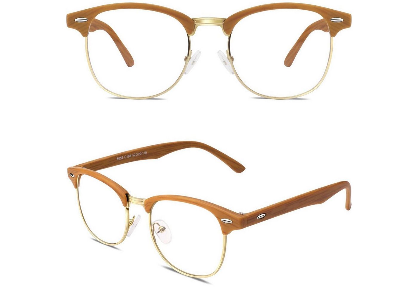 LuxusKollektion Retrosonnenbrille Brille Halbrahmen Nerd Fensterglas Damen Herren UV400 Gr¨¹n von LuxusKollektion