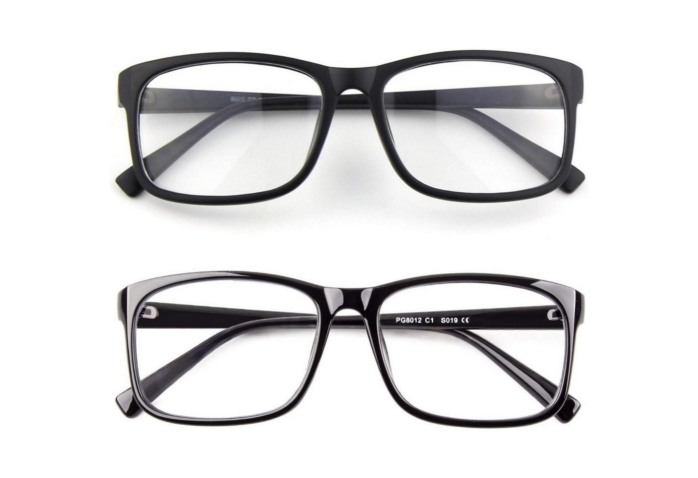 LuxusKollektion Retrosonnenbrille CN12 Extra Slim Nerd Brille Rechteck Geek Style Clear Eyewear von LuxusKollektion