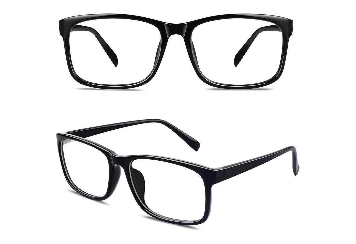 LuxusKollektion Retrosonnenbrille Nerd Brille Slim Rechteck Clear Rahmen Geek Style Retro Look von LuxusKollektion