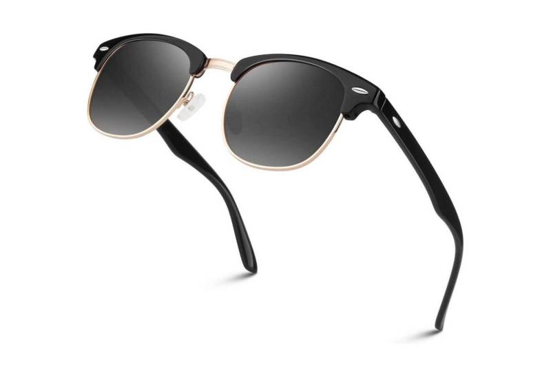 LuxusKollektion Retrosonnenbrille Polarisierte Retro Sonnenbrille Halbrahmen UV400 Herren Damen Schwarz LuxusKollektion Retrosonnenbrille Polarisierte Retro Sonnenbrille Halbrahmen UV400 Herren Damen Schwarz von LuxusKollektion