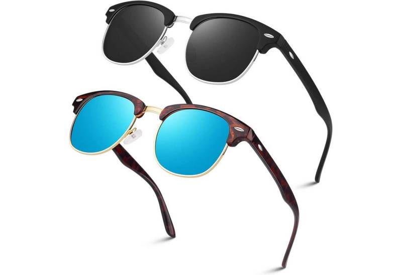 LuxusKollektion Retrosonnenbrille Polarisierte Retro Sonnenbrille Halbrahmen UV400 für Herren Damen von LuxusKollektion