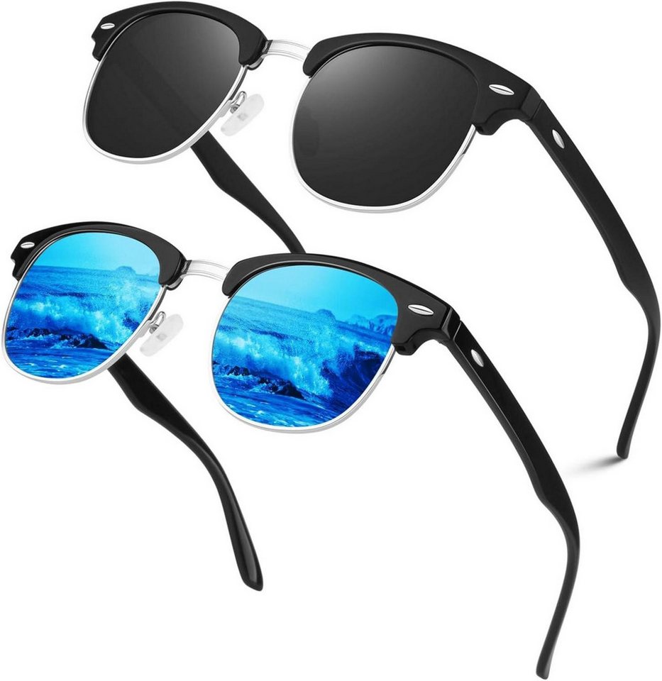 LuxusKollektion Retrosonnenbrille Polarisierte Retro-Sonnenbrille Herren Damen UV400 Halbrahmen 2er Set LuxusKollektion Retrosonnenbrille Polarisierte Retro-Sonnenbrille Herren Damen UV400 Halbrahmen 2er Set von LuxusKollektion