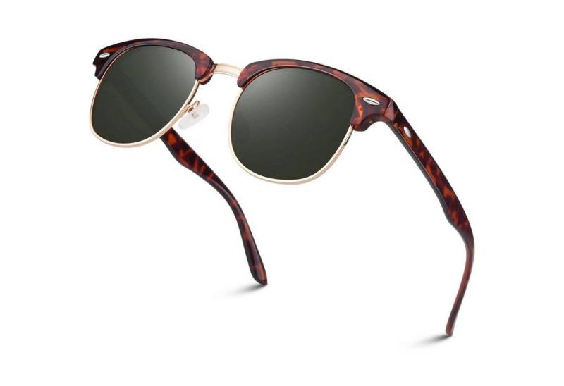 LuxusKollektion Retrosonnenbrille Polarisierte Retro Sonnenbrille Herren Damen UV400 Halbrahmen Grün von LuxusKollektion