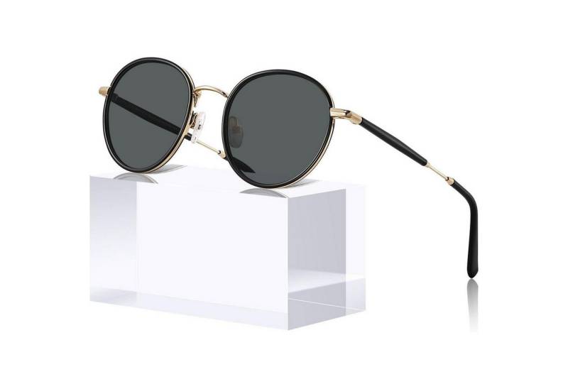 LuxusKollektion Retrosonnenbrille Polarisierte Retro Sonnenbrille UV400 Runde Blaulichtfilter Brille-Set von LuxusKollektion