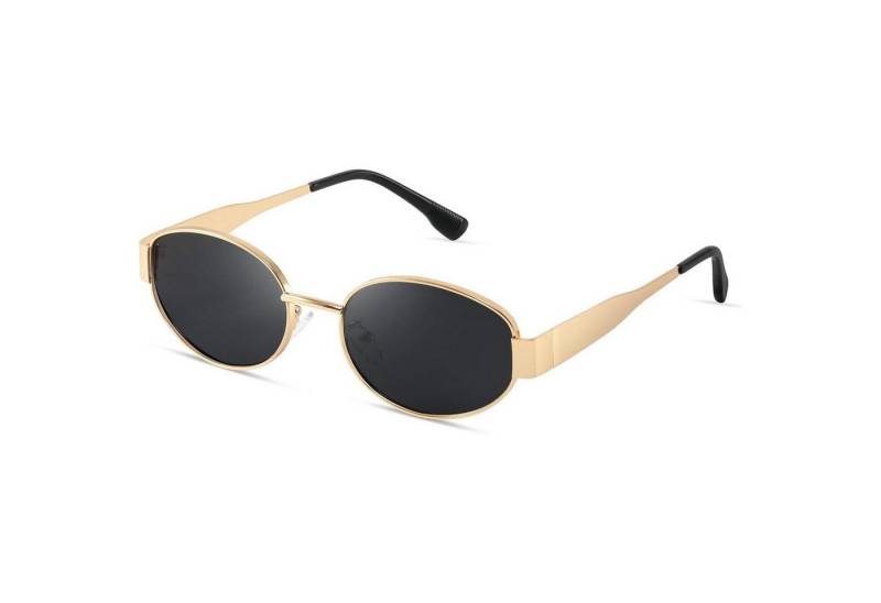 LuxusKollektion Retrosonnenbrille Polarisierte Sonnenbrille Damen Herren Retro Oval Gold Vintage UV400 von LuxusKollektion