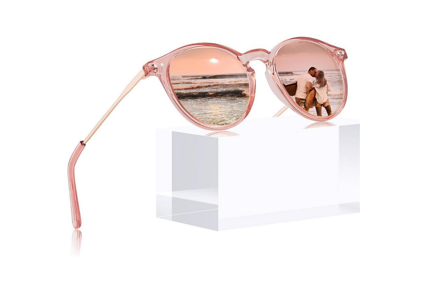 LuxusKollektion Retrosonnenbrille Polarisierte Sonnenbrille Damen Herren UV400 Rund Retro Vintage von LuxusKollektion